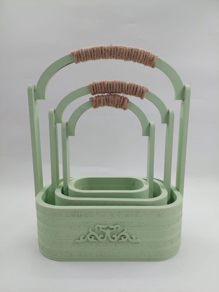 Set cos oval cu bara si broderie