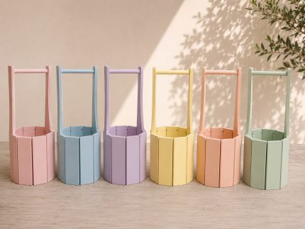 Set cutii rotunde cu bara