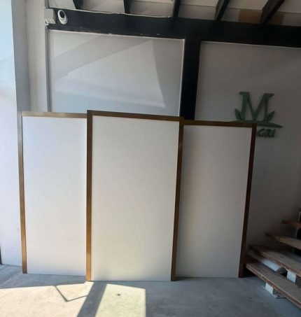 Set 3 panouri dreptunghiulare cu bordura aurie