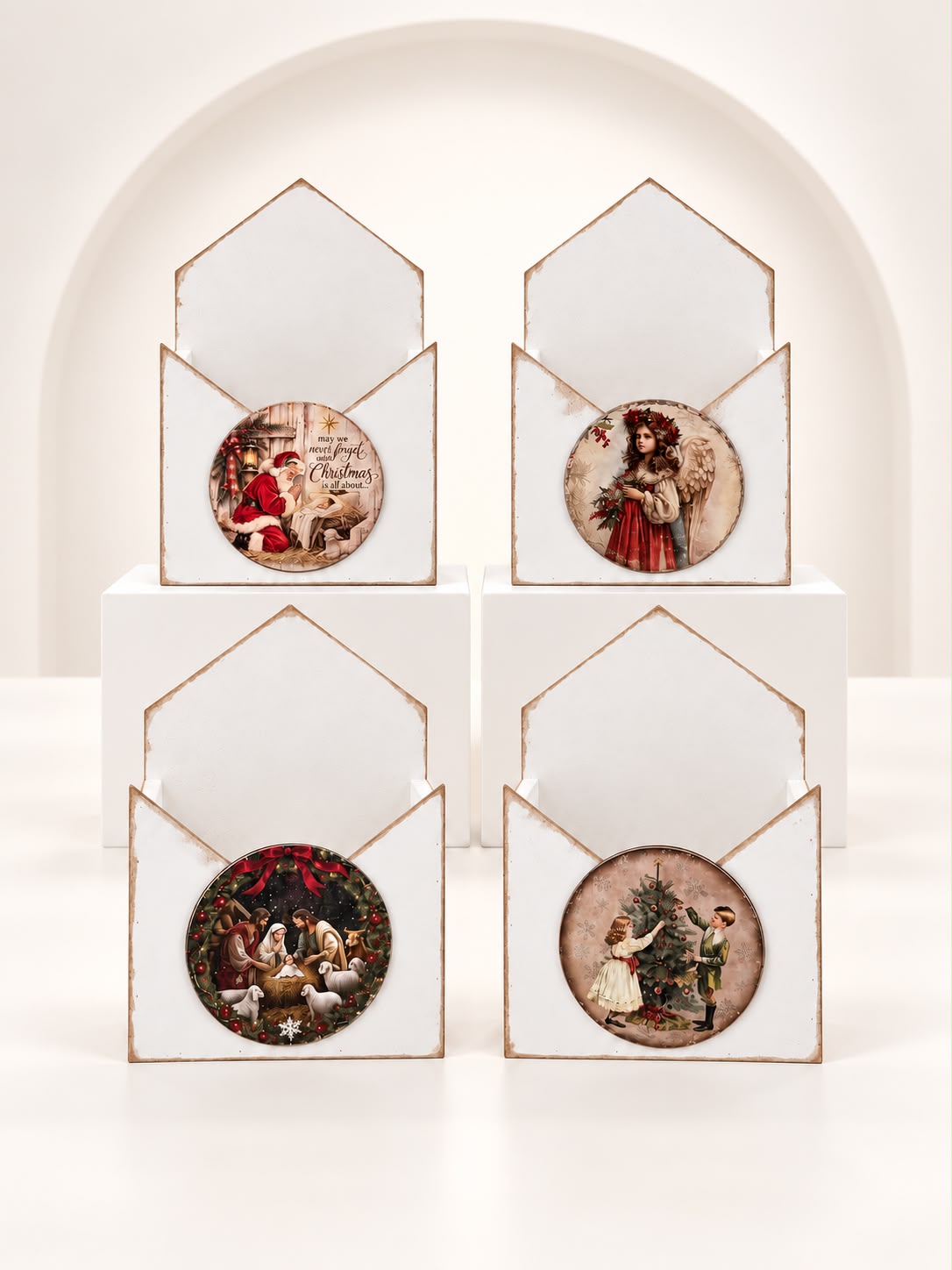 Set 4 plic vintage+ecuson rotund, detasabil